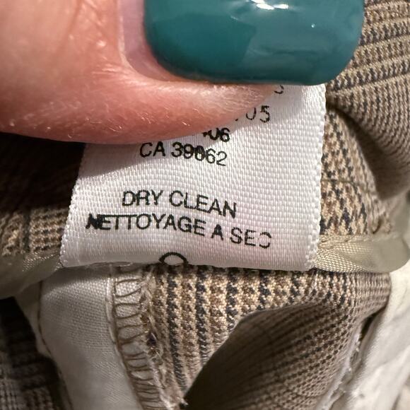 Women's Theory Brown Plaid Flat Front Demi Flare Bootcut Dress Pants Size 4 - Picture 6 of 10